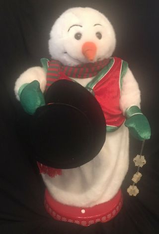Gemmy Snowflake Spinning Snowman Snow Miser Animated Except Hat Tip