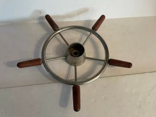 Vintage 1960s Sailboat Steering Wheel Chris Craft Type Small Boat Wood Handles