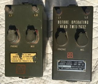 Wwii 2x Us Army Signal Corps Rm - 52 Remote Control Unit Field Telephone