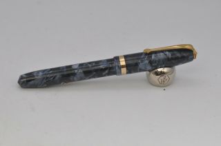 Lovely Rare Vintage Conway Stewart No 84 Fountain Pen - Blue Marbled - 2