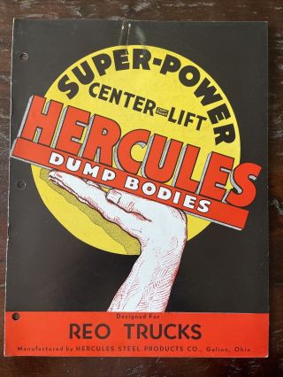 Vintage Color Brochure Hercules Dump Bodies Reo Trucks
