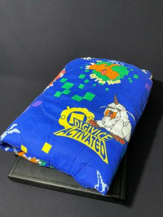 Vintage Digimon Reversible Twin Size Dan River Anime Blanket Comforter Bedspread