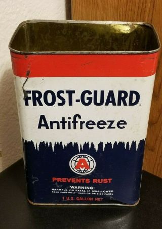 1950s Vintage Frost - Guard Antifreeze Gallon Gas Station Can No Top Atlas Supply