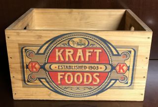 Old Vintage Kraft Foods Collectible Advertising Wood Box Crate