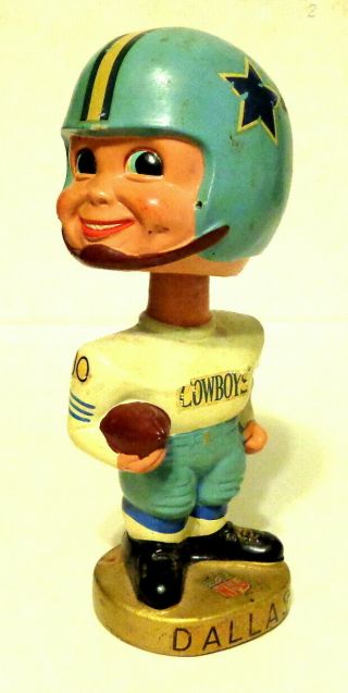 Vintage 1967 Dallas Cowboys Bobblehead Nodder Mascot Team In Motion Bobble Head