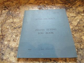 Wwii British Royal Air Force Pilots Flying Log Book John Brown,  750th Royal
