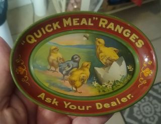 Rare Early 1900s " Quick Meal " Ranges Tip Tray.  One