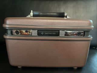 Vintage Samsonite Silhouette Mauve Train Makeup Case With Keys Euc & Tray