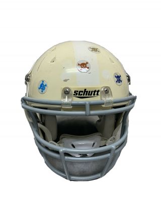 Schutt Small Youth Football Helmet White W/chin Strap Stickers Vintage