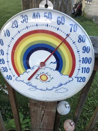 Vintage Jumbo Dial Rainbow Sun Thermometer The Ohio Thermometer Co Usa