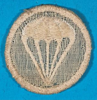 World War 2,  Parachute Infantry Garrison Cap Badge,  ME on Felt,  Salty Cond. ,  8 2
