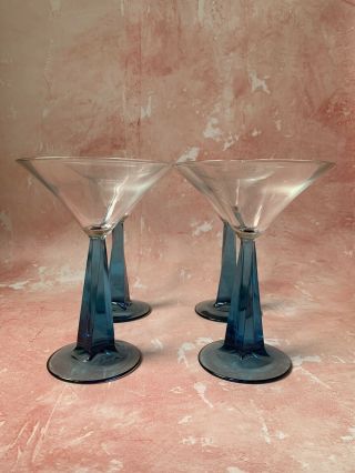 Set Of 4 Bombay Sapphire Martini Glasses Bar Glass Cocktail Glass