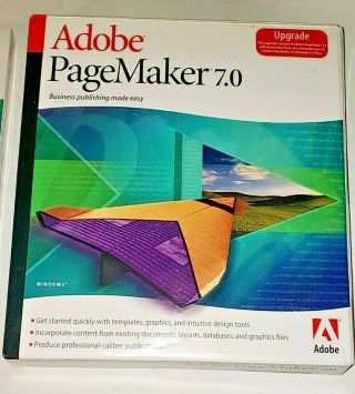 Vintage Adobe Pagemaker 7.  0 For Windows Upgrade,  User Guide,  Tutorial,  Discs