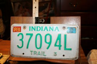 2001 Indiana License Plate Trailer 37094l