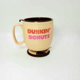 Vtg Dunkin Donuts The Big One Travel Mug Coffee Cup Lid Dash Board Mount Nos