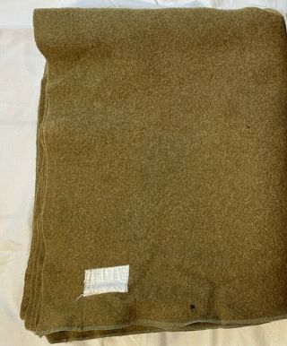 Vintage Wwii Ww2 Us Army Military Wool Blanket Collectible.  73x58