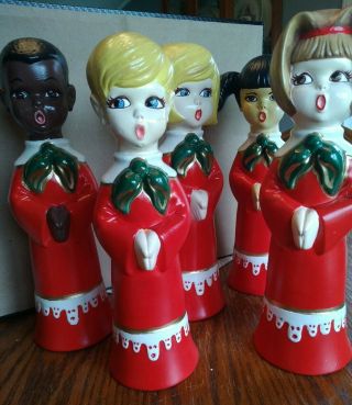Atlantic Mold Vintage Ceramic 11  Carolers 2 Boys 3 Girls 1992