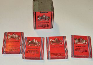 4 Vtg Smithies Prophylactics/condoms In Boxes Allied Latex E Newark,  Nj