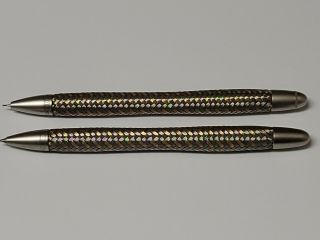 Porsche Design Tecflex Steel Ballpoint Pen And Pencil Set Silver/gold Color