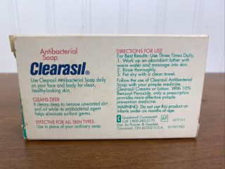 Vintage 1995 Clearasil Bar Soap 3.  25 oz Bar 2