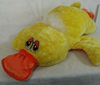 Vintage Dan Dee Collectors Choice Yellow Plush Soft Duck Jumbo Large 34 " Pillow