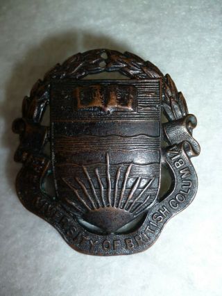 Cotc 19 - University Of British Columbia Contingent Cap Badge,  Canadian Badge
