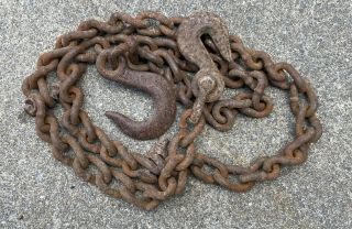 Rusty Steel Chain 2 Hooks 6 