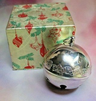 Wallace 1976 Silver Plated Sleigh Bell Ornament,  Bicentennial Ltd Edition W/ Box