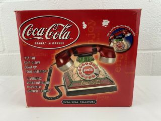 Coca - Cola Light Up Stained Glass Look Tiffany Style Telephone Phone