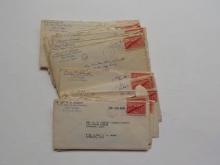 25 Wwii Letters Bomber Fighting Squadron 93 Conneaut Ohio Boxing Letterhead Ww2