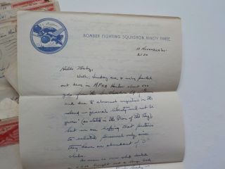 25 WWII Letters Bomber Fighting Squadron 93 Conneaut Ohio Boxing Letterhead WW2 3