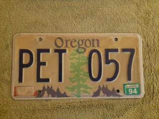 1994 Oregon License Plate Pet 057 57 Chevy Bel Air Ford Dodge Vw