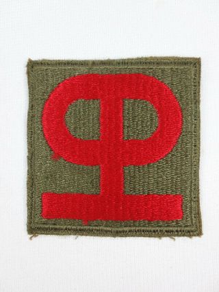 Wwii Us Army 90th Infantry Division Green Back Patch Military Insignia