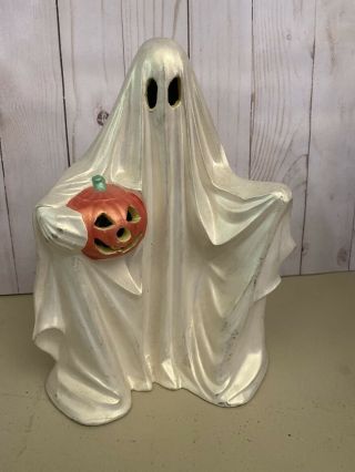 Vintage Byron Molds 72 Ceramic Ghost With Pumpkin High Gloss