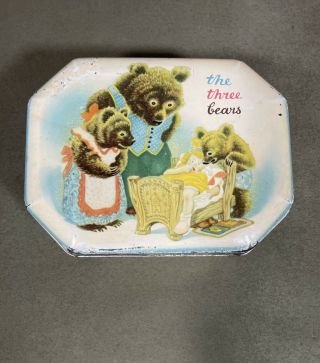 1950s Goldilocks And The Three Bears Fairy Tale Vintage Candy Tin