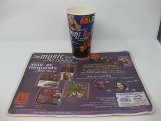 Vintage Mcdonald’s 2000 Britney Spears Nsync Cup Promo & Tray Liner
