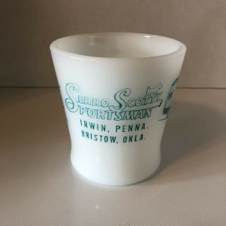 Vintage Serro Scotty Sportsman Camper Pa Ok Glass Advertising Coffee Mug Cup