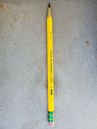 Ticonderoga 6 Foot Yellow Display Pencil X23886 - Signed By Lee Corso & Ncaa Qb