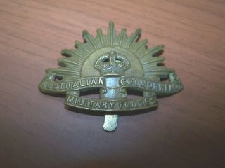 Ww2 Australian Commonwealth Military Forces Cap Badge (2)