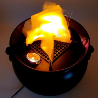 Gemmy Halloween Prop Flame Light Cauldron Fan Blown Realistic Flames 2002