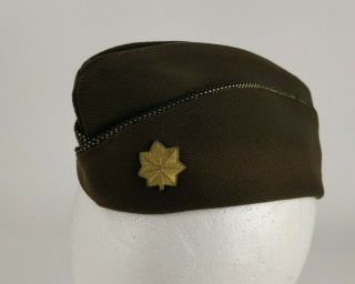 Wwii Ww2 Or Post Us Army Major Rank Officer Wool Side Cap Garrison Hat 7