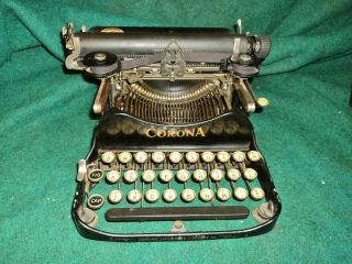 Corona Typewriter No.  3 1917 Folding Portable With Case And Ribbon