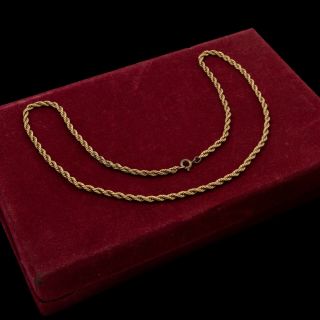 Antique Vintage Deco 14k Yellow Gold Filled Gf French Rope Chain Necklace 11.  4g