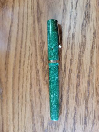 Vintage Sheaffer Jade Celluloid Flat Top White Dot Fountain Pen