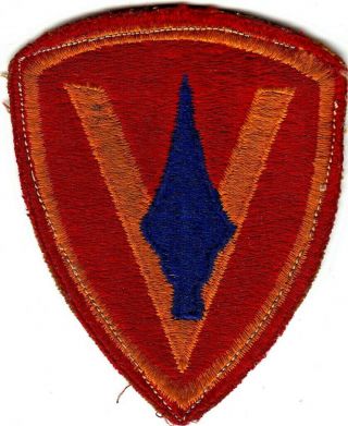 Wwii Us Marine Corps (usmc) 5th Division Patch - Greenback - No Glow