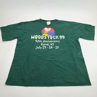 Vintage Woodstock 1999 Rome,  NY 30th Anniversary Green T - Shirt Sz L 2