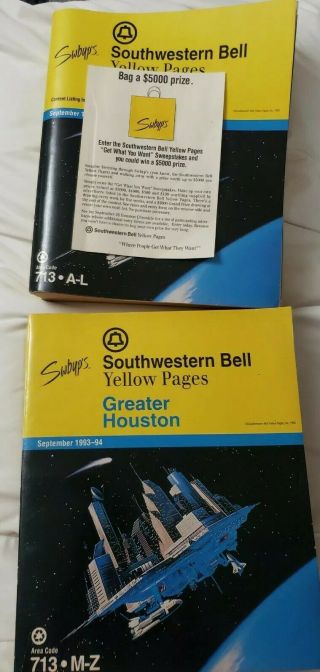 Yellow Pages Telephone Phone Book 1993 Greater Houston Space Station City Cover