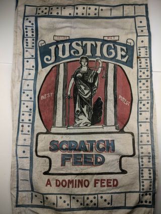 Vintage Domino Scratch Feed Cloth Sack Bag Nowak Milling Corp Buffalo Ny Unique