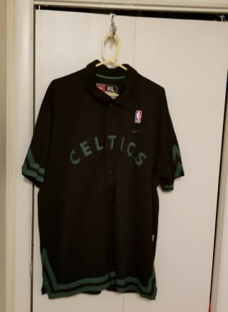 Vintage Nike Boston Celtics Warm Up Shooting Shirt Size Xl Black Nba