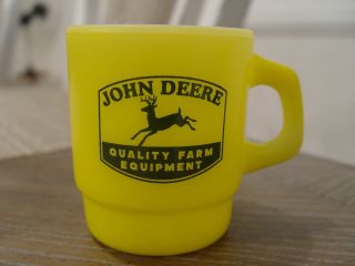 Anchor Hocking John Deere Tractors Lynn Implement Co.  Advertising Coffee Mug